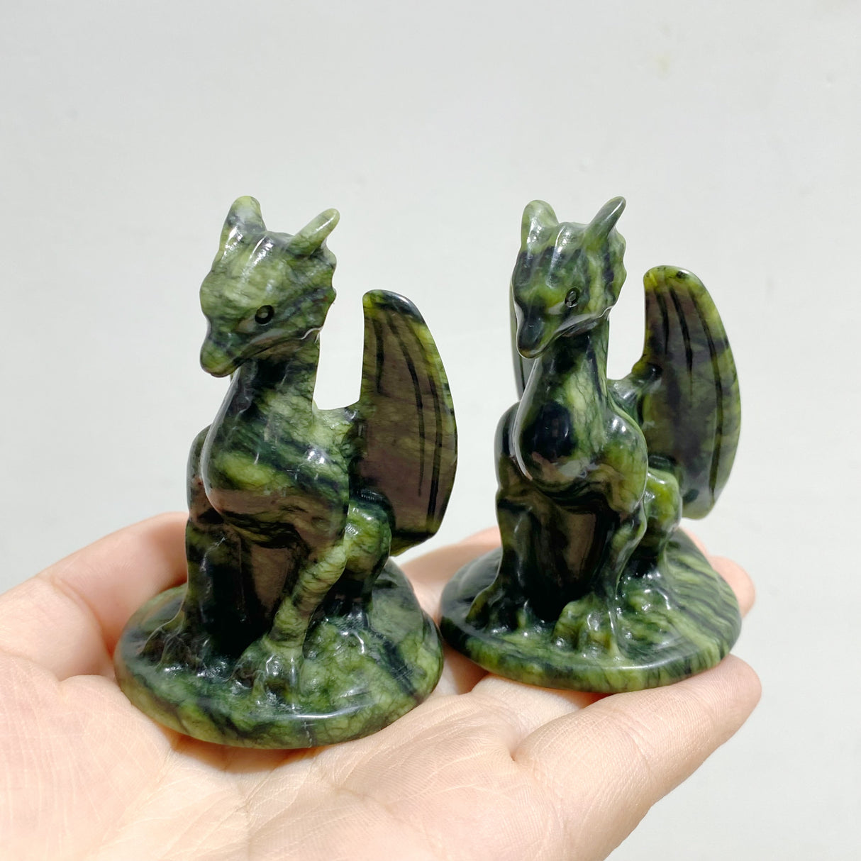Green Jade Flying Dragon Carving Wholesale