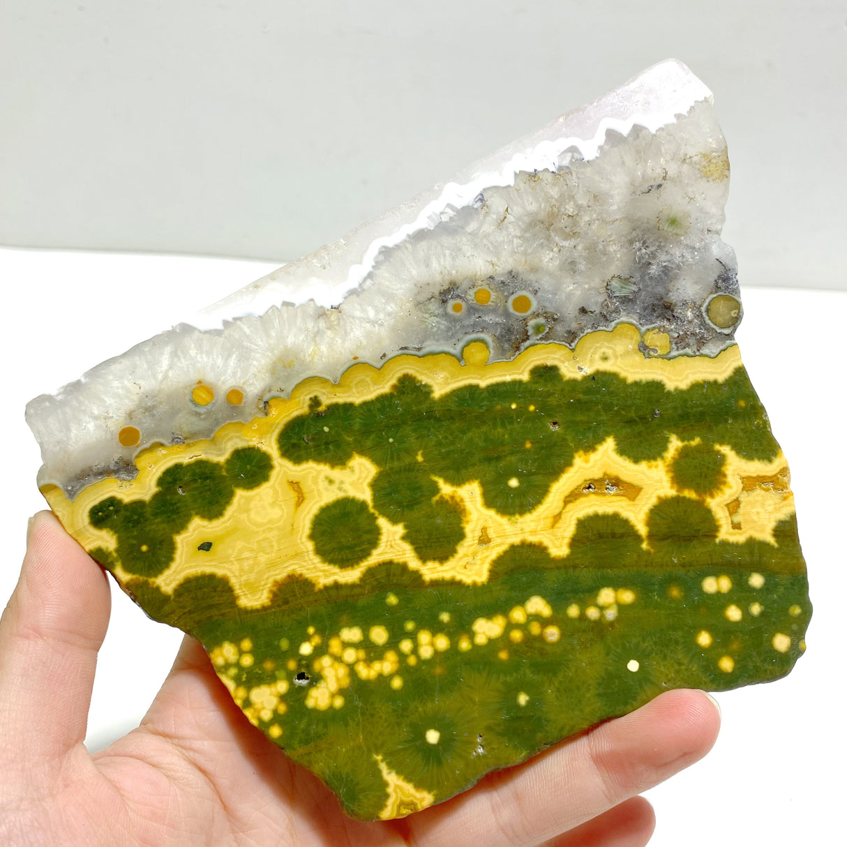 Unique 8th Vein Ocean Jasper Slab With Stand #9