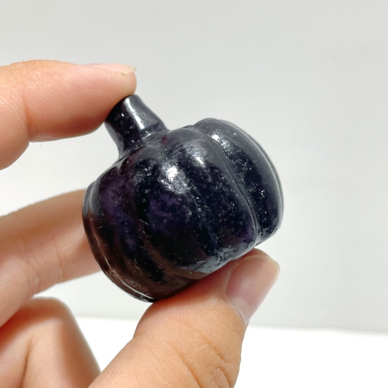 Deep Purple Lepidolite Pumpkin Carving Wholesale - Wholesale Crystals