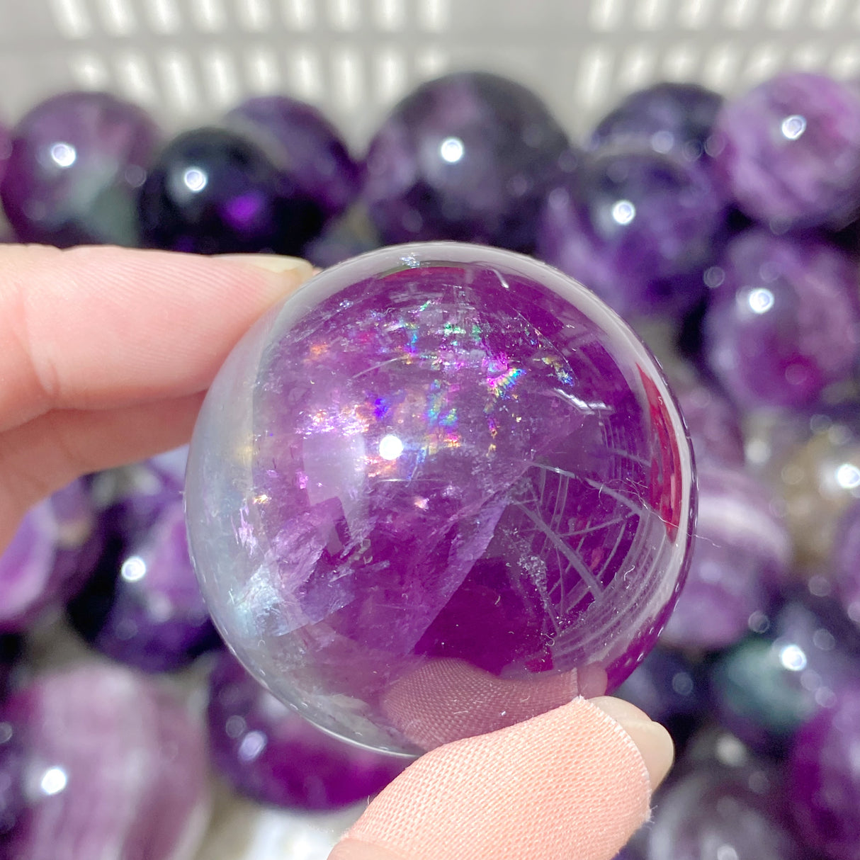 89 Pieces Beautiful Purple Fluorite Spheres (Sea Freight Only)
