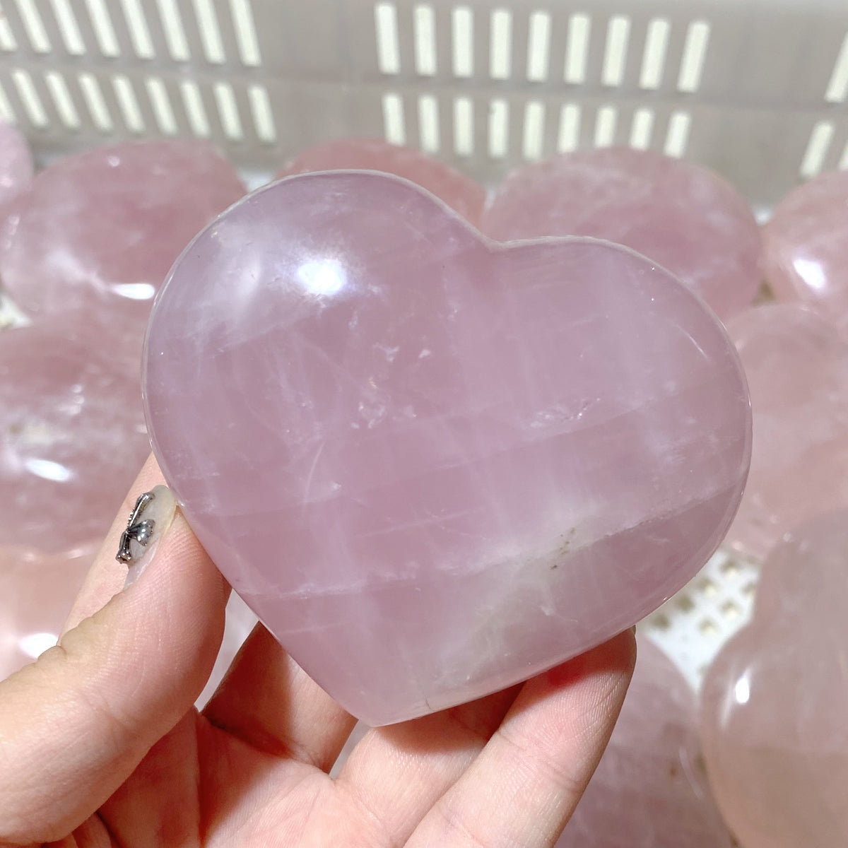 33 Pieces Large Rose Quartz Heart (Sea Freight Only)