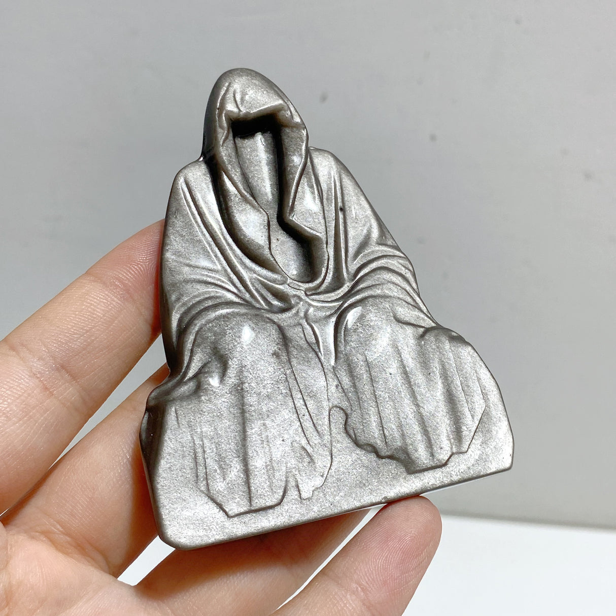 Silver Sheen Obsidian Wizard Carving Wholesale