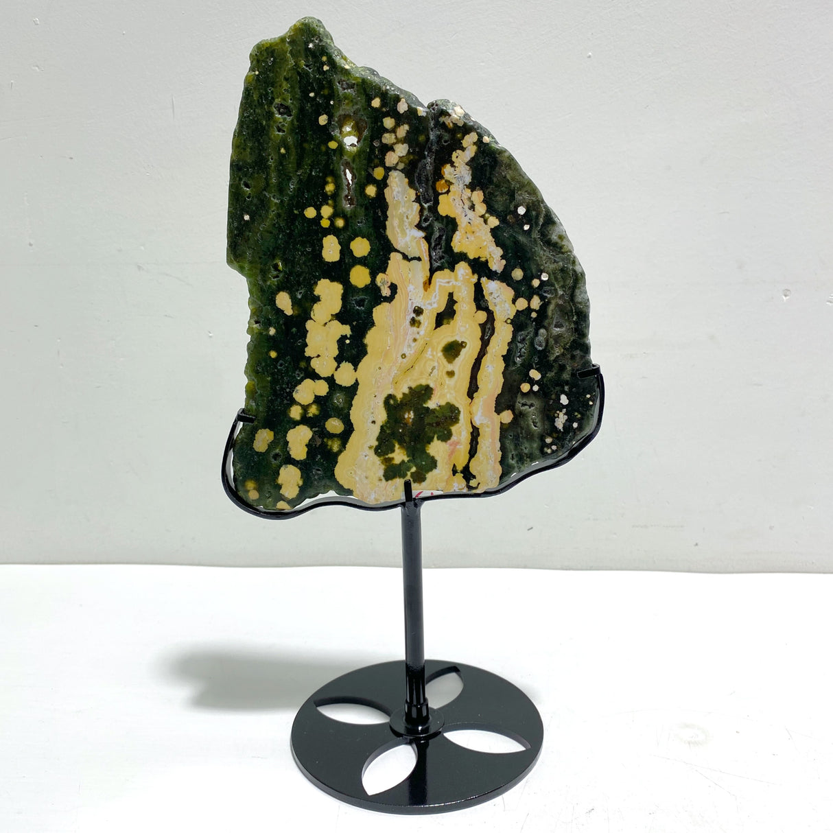 Unique 8th Vein Ocean Jasper Slab With Stand #7