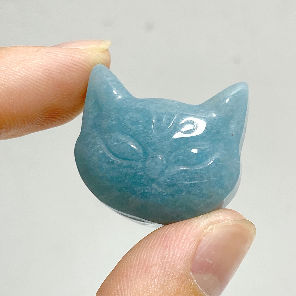 Trolleite Stone Cat Head Carving Wholesale