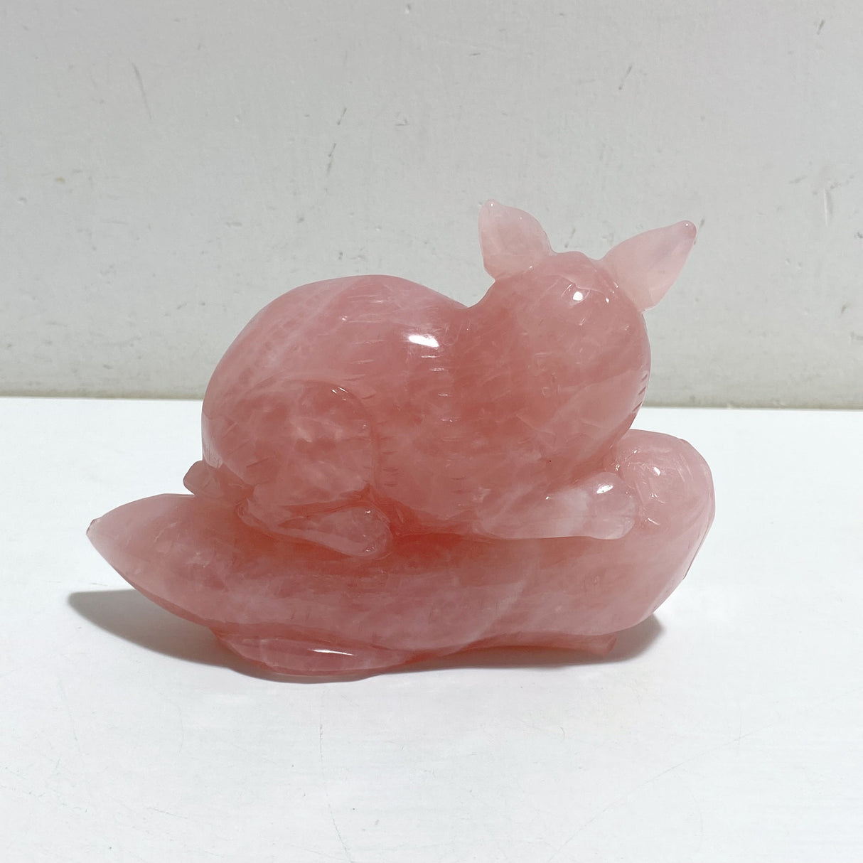 Beautiful Rose Quartz Rabbit Carving