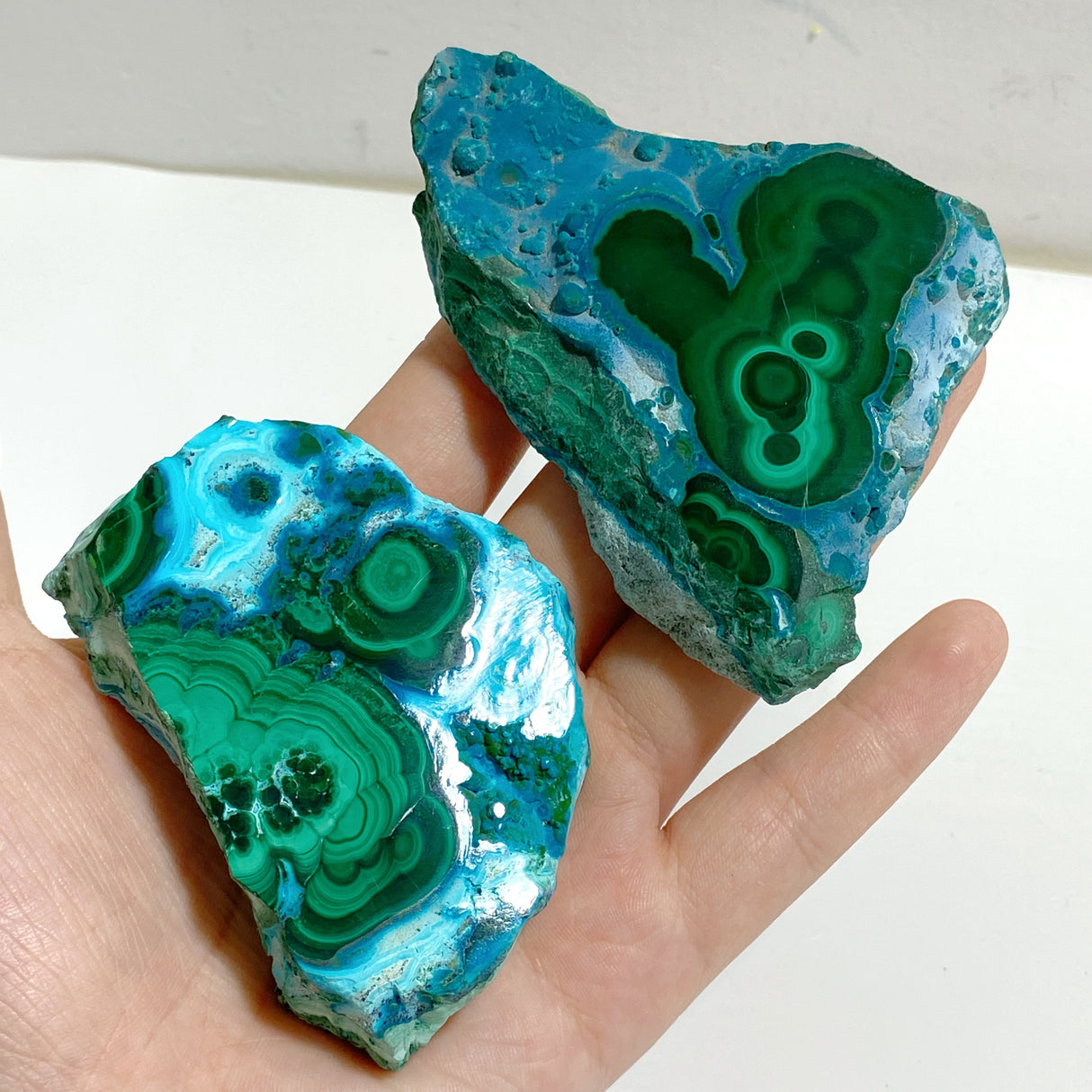 10 Pieces High Quality Beautiful Chrysocolla Mixed Malachite Slab Specimen #1