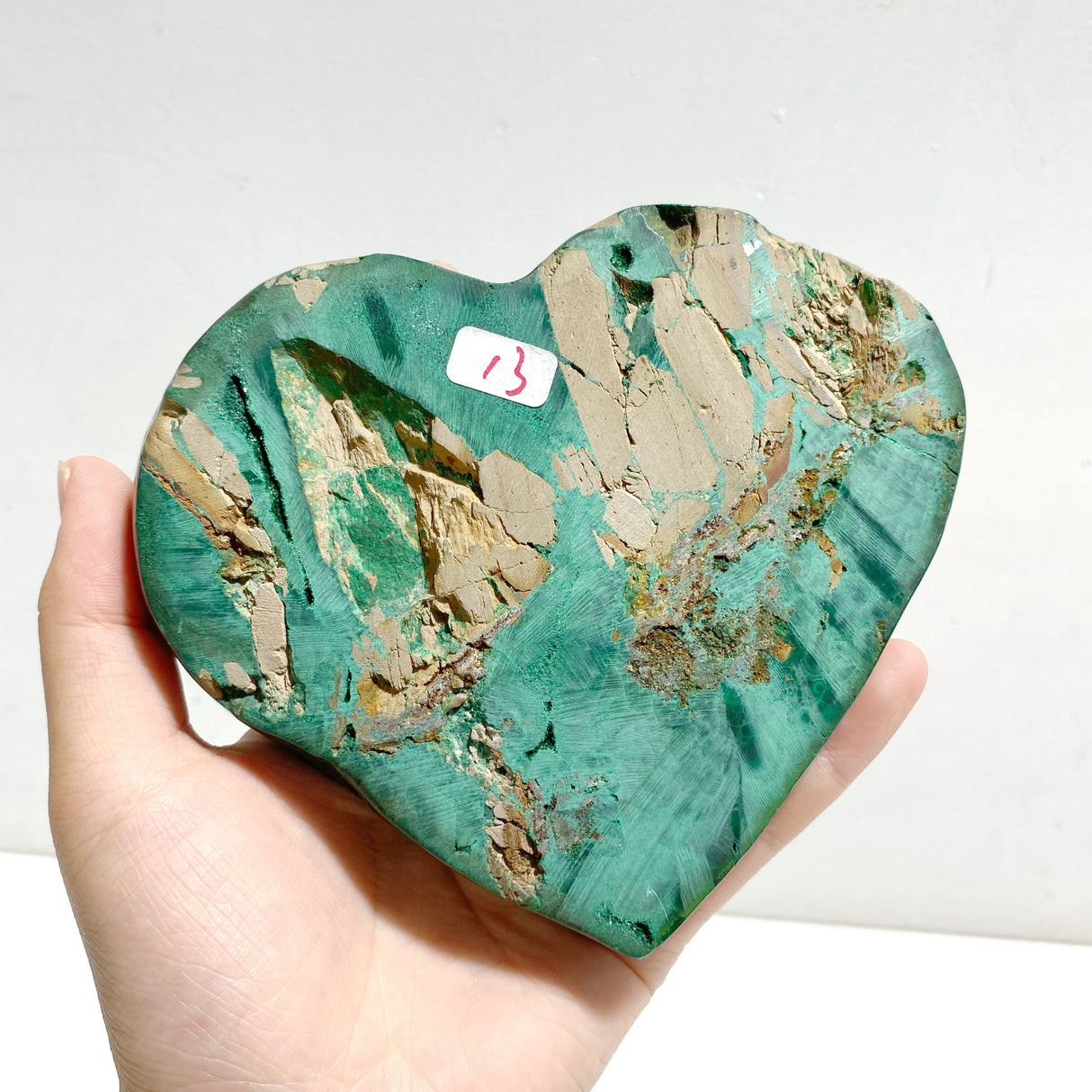 Unique Malachite Heart With Stand