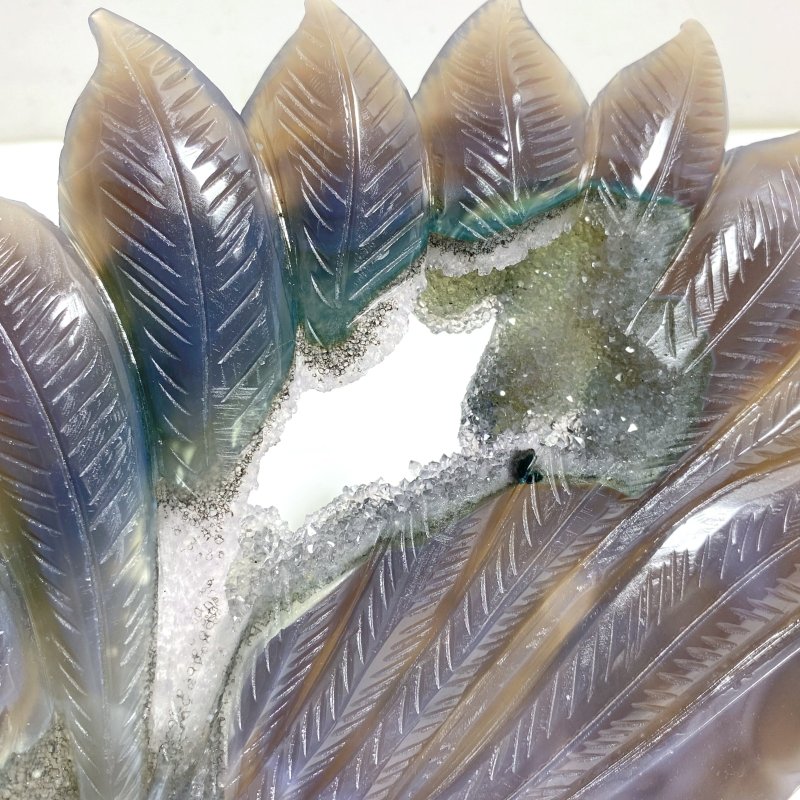 Geode Agate Druzy Nine - tailed Fox Carving 10 - Wholesale Crystals