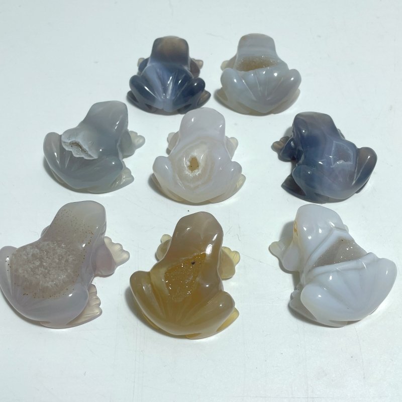 Geode Druzy Agate Frog Carving Wholesale - Wholesale Crystals