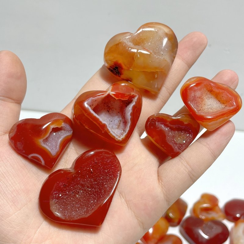 Geode Druzy Carnelian Heart Wholesale - Wholesale Crystals