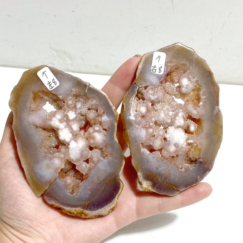 Geode Pink Amethyst Slab Butterfly Wing Carving With Stand -Wholesale Crystals
