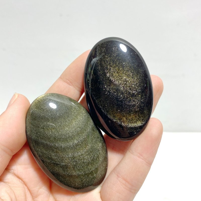 Gold Sheen Obsidian Palm Stone Wholesale - Wholesale Crystals