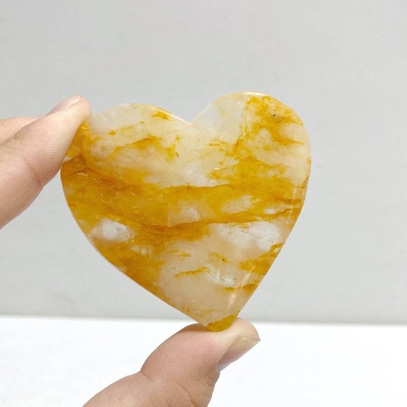 Golden Hematoid Quartz Fire Quartz Heart Wing Carving With Stand - Wholesale Crystals