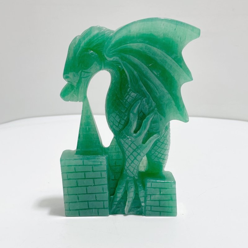 Green Aventurine Dragon Castle Carving - Wholesale Crystals