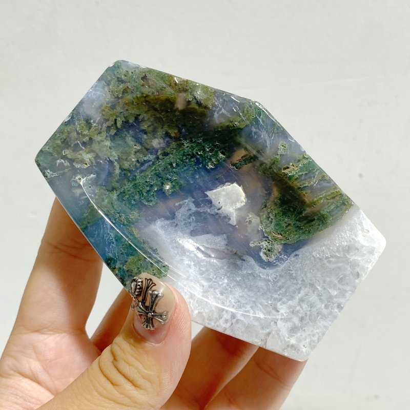 Green Moss Agate Shallow Bowl Coffin Wholesale -Wholesale Crystals
