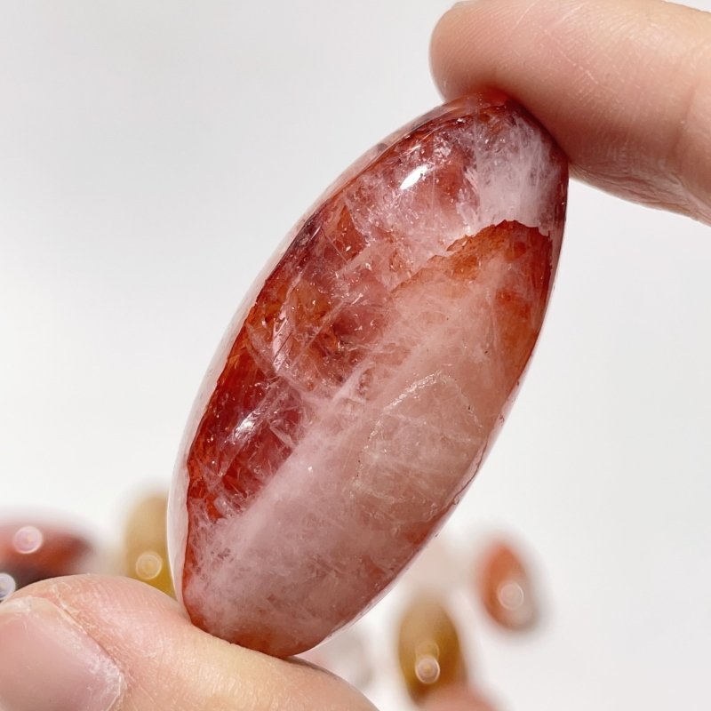 Hematoid Quartz Long Tumbled Bullet Shape Fire Quartz Wholesale - Wholesale Crystals