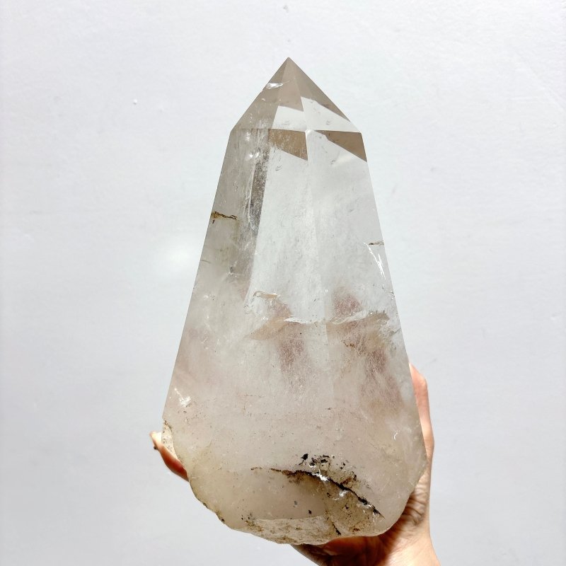 High Quality Large Clear Quartz Crystal Point Raw Bottom With Rainbow - Wholesale Crystals