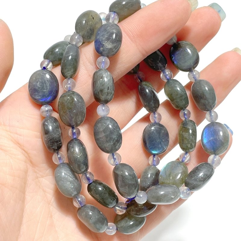Labradorite Oval Shape Mixed Mini Beads Bracelets Wholesale - Wholesale Crystals
