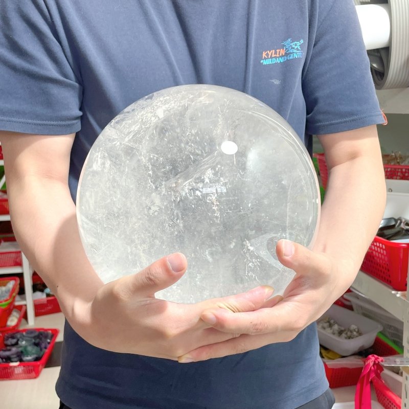 Large 24.5cm Rare Clear Quartz Sphere For Collection - Wholesale Crystals