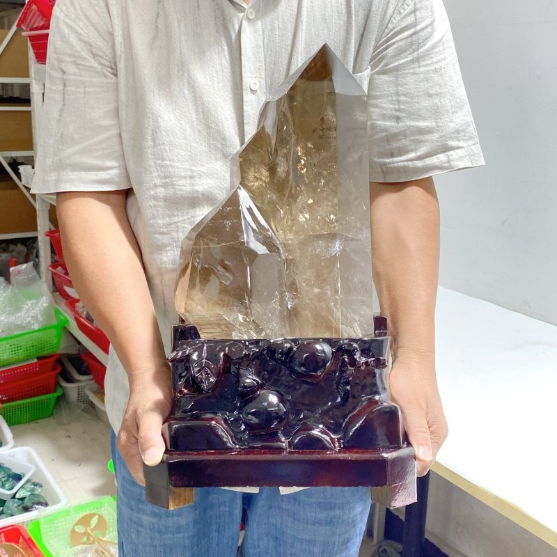 Large Beautiful Smoky Quartz Point With Rainbow Home Decor (Sea Freight Only) -Wholesale Crystals
