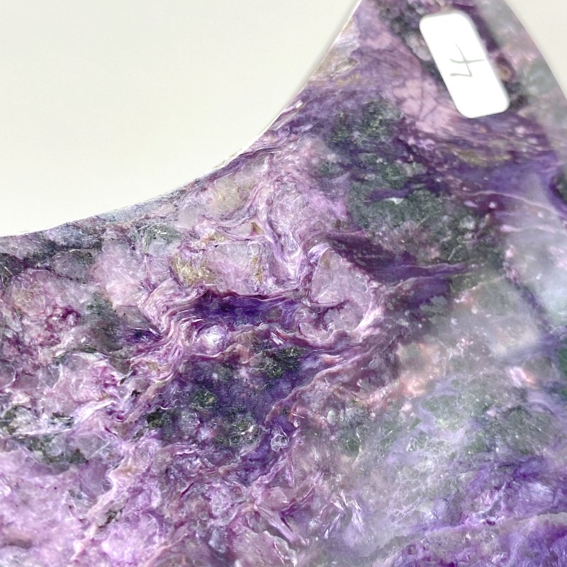 Large Charoite Moon Carving With Stand 4 -Wholesale Crystals
