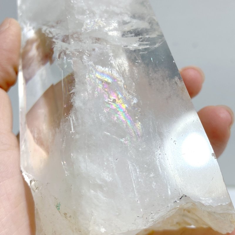 Large Clear Quartz Point Raw Bottom With Stand -Wholesale Crystals