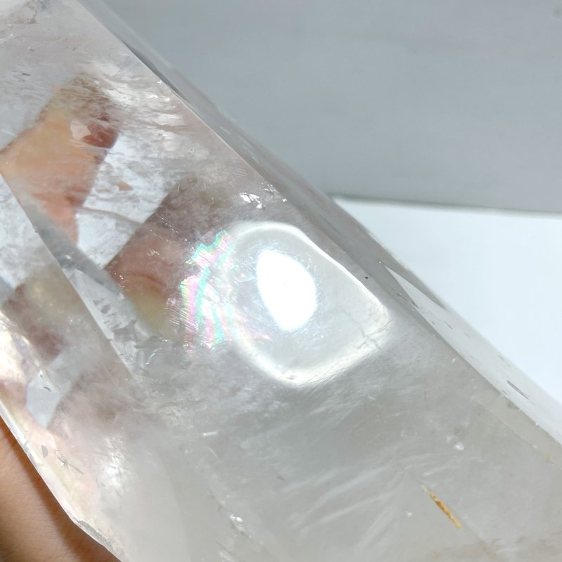 Large Clear Quartz Tower Point With Stand With Rainbow - Wholesale Crystals