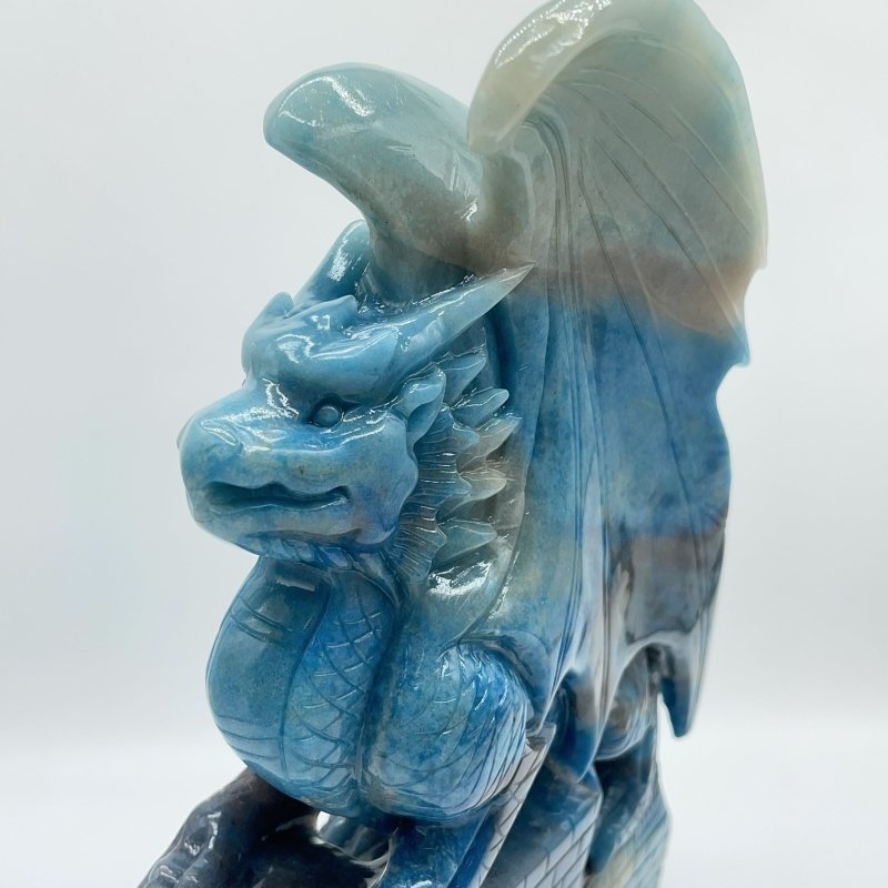 Large Trolleite Flying Dragon With Castle Carving - Wholesale Crystals