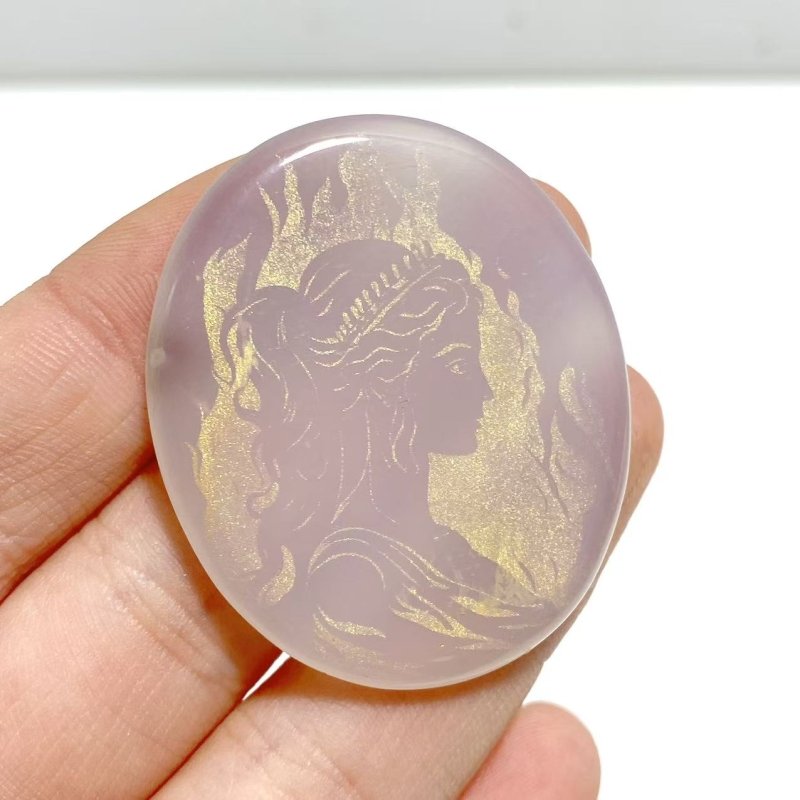 Laser Printing Golden Twelve Olympians Agate Stone DIY Accessories Wholesale - Wholesale Crystals