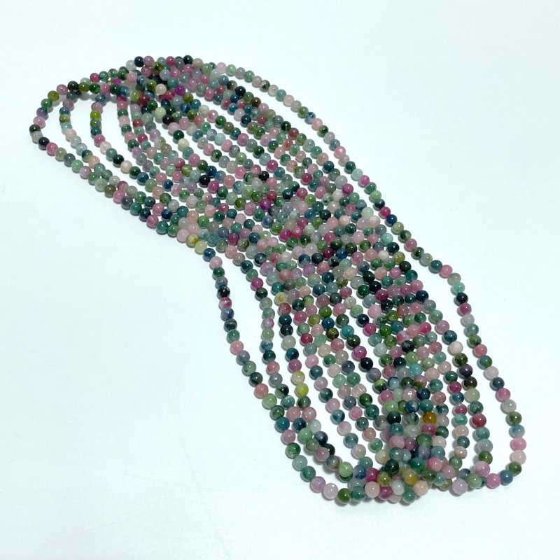 Mini Beads 5mm Colorful Tourmaline 3 - Loop Bracelets Wholesale - Wholesale Crystals