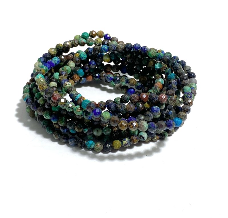 Mini Beads Chrysocolla Mixed Malachite Multi - Faceted Bracelets Necklace Wholesale - Wholesale Crystals