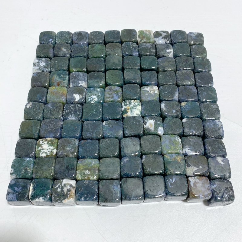 Moss Agate Cube Tumbled Wholesale -Wholesale Crystals