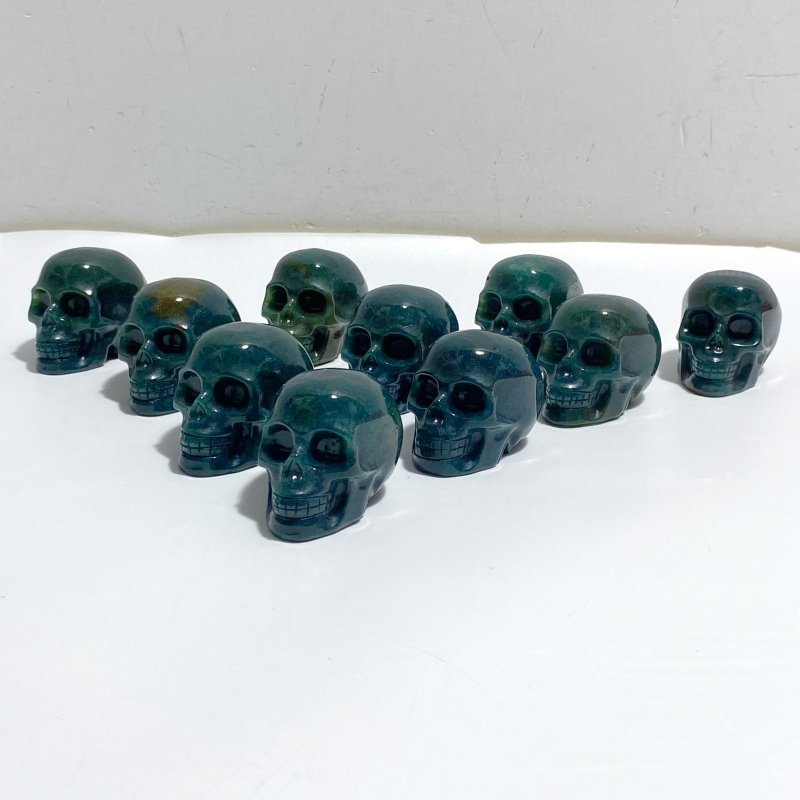 Moss Agate Skull Carving Wholesale -Wholesale Crystals