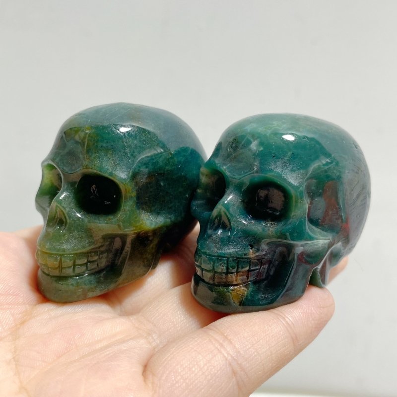 Moss Agate Skull Carving Wholesale -Wholesale Crystals