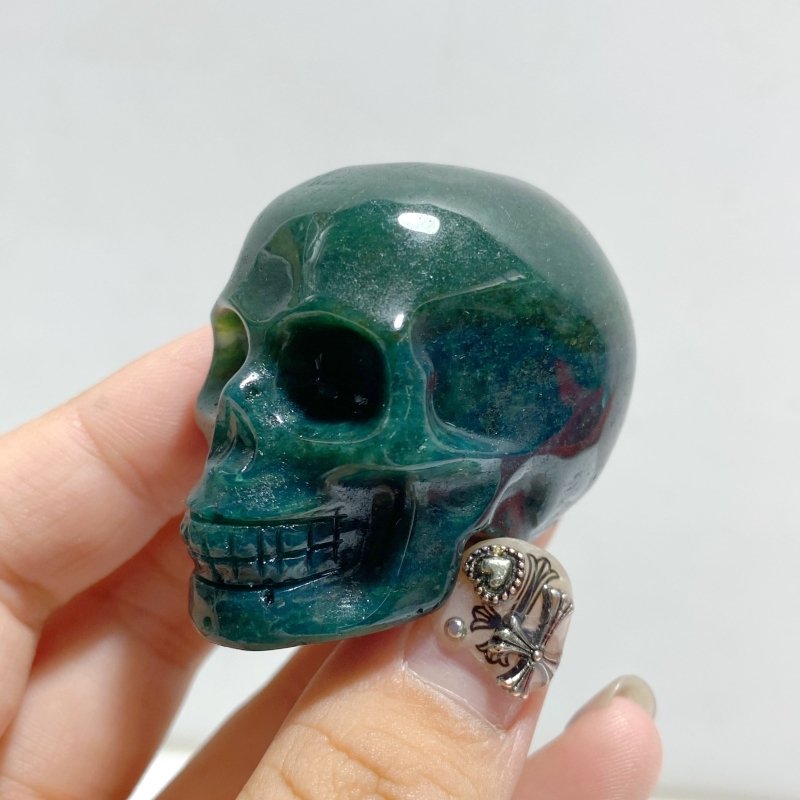 Moss Agate Skull Carving Wholesale -Wholesale Crystals