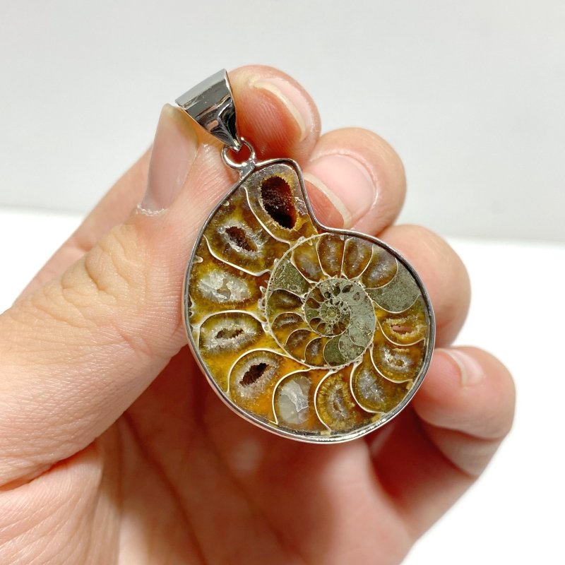 Natural Ammonite Fossil Conch Pendants Wholesale - Wholesale Crystals