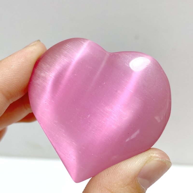 Pink Glass Cat Eye Heart Wholesale - Wholesale Crystals