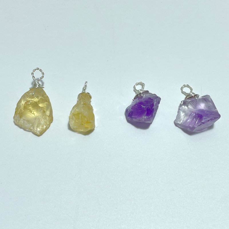 Raw Crystal Stones Pendant Wholesale Black Tourmaline Amethyst Aura Clear Quartz - Wholesale Crystals