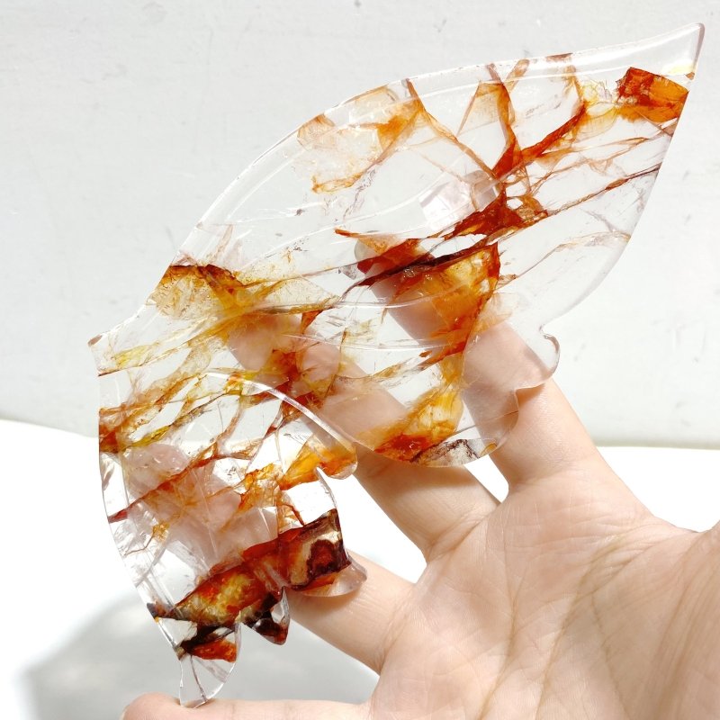 Red Fire Quartz Butterfly Wing Carving With Stand -Wholesale Crystals