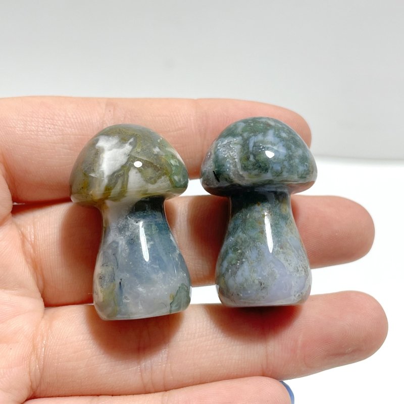 Small Moss Agate Mushroom Carving Wholesale - Wholesale Crystals