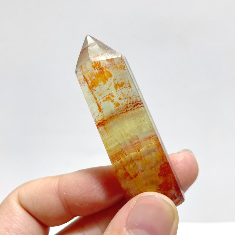 Stripe Colorful Fluorite Mixed Hematite Tower Point Wholesale - Wholesale Crystals