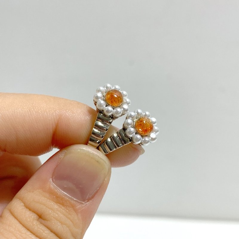Sunstone Flower Ring Wholesale - Wholesale Crystals