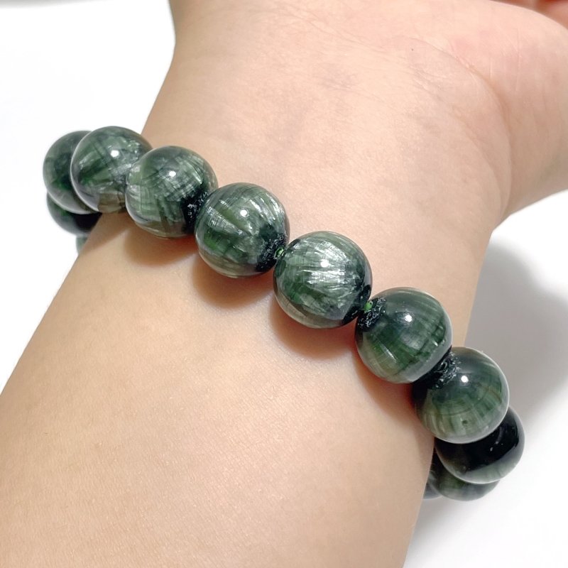 Unique 12mm Seraphinite Bracelet - Wholesale Crystals