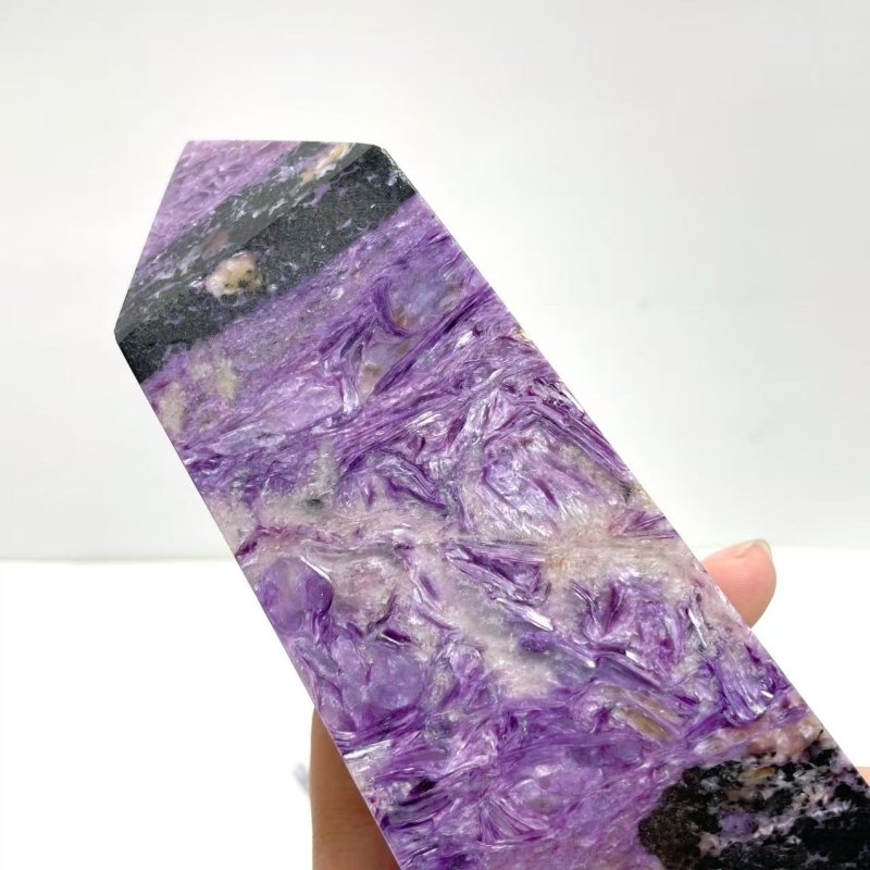 Unique 20.5CM Charoite Tower Point - Wholesale Crystals