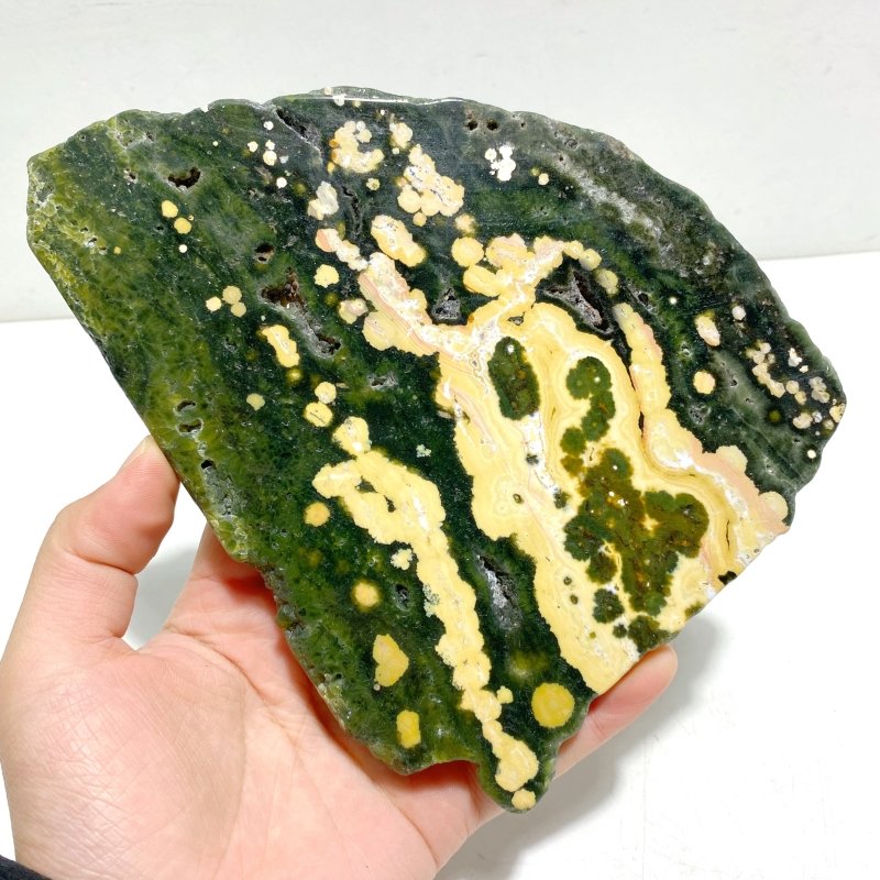 Unique 8th Vein Ocean Jasper Slab With Stand 5 - Wholesale Crystals