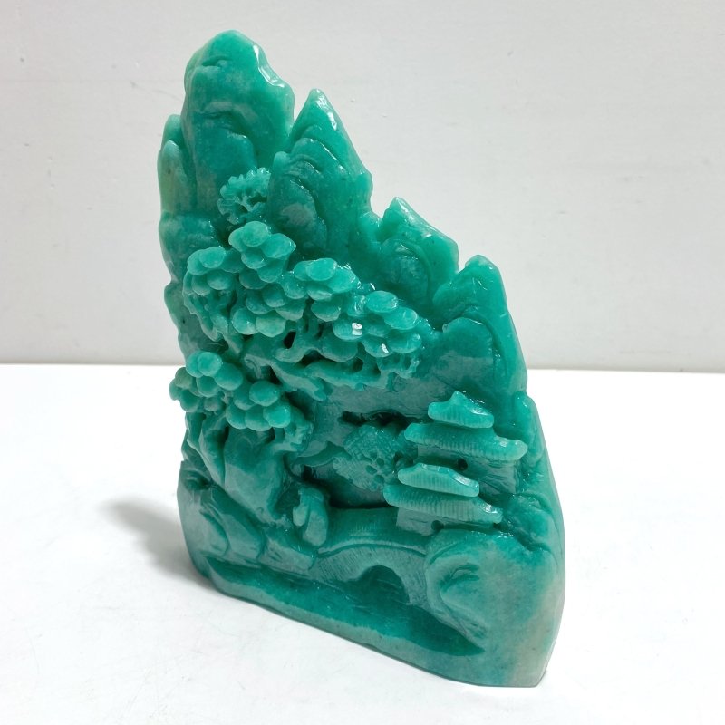 Unique Amazonite Landscape Pavilion Carving 4 - Wholesale Crystals