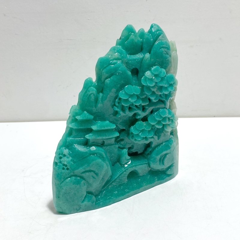Unique Amazonite Landscape Pavilion Carving 5 - Wholesale Crystals