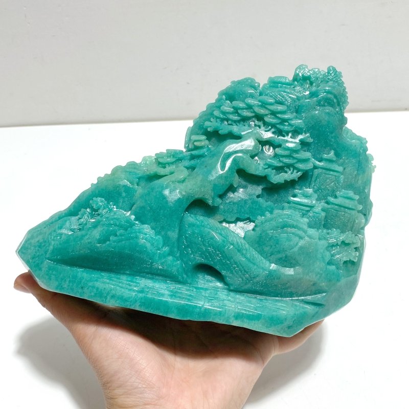 Unique Amazonite Landscape Pavilion Carving 6 - Wholesale Crystals