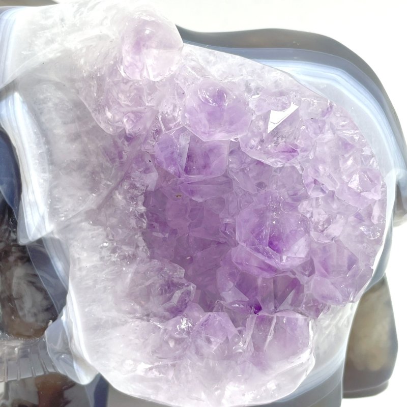 Unique Amethyst Mixed Geode Druzy Agate Elephant Animal Carving A15 - Wholesale Crystals