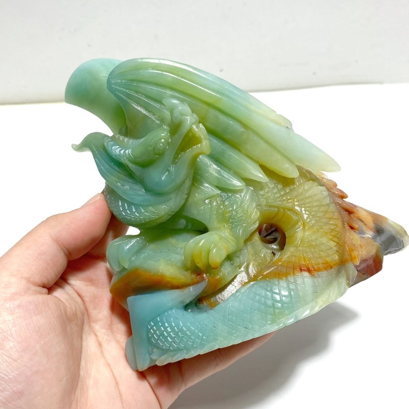 Unique Caribbean Calcite Flying Dragon Carving - Wholesale Crystals